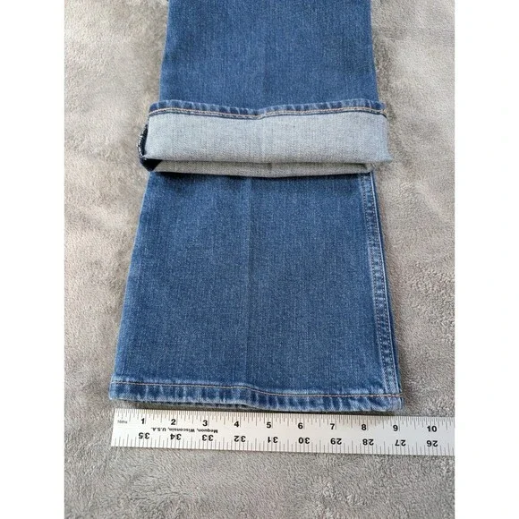 Tommy Hilfiger High Waist Bootcut Jeans Womens 32X30 Blue Denim Patch Pocket - Picture 14 of 14